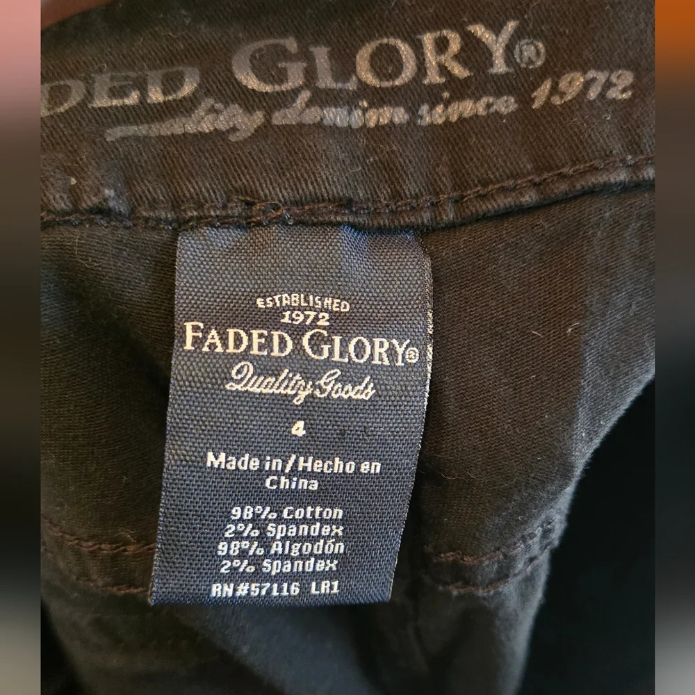 Faded Glory NWT Women's Black denim Shorts Sz4 - Picture 6 of 6